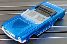 Ford Mustang Convertible Blue Chrome TJet SlotCar BODY for AURORA autoworld DASH