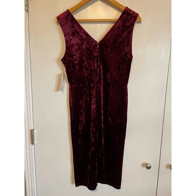 Lulus Dynamic Love Burgundy Velvet Bodycon Midi dress sleeveless stretch  Size L | eBay