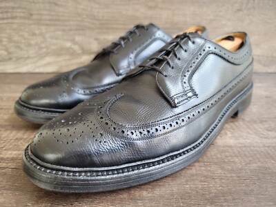 USA製 Florsheim Imperial ウィングチップ US11D Florsheim Imperial Vtg V Cleat Longwing Black Leather Men's Shoes