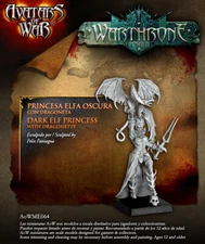 Avatars of War Dark Elf Princess with dragonette AOW64 Dark Elves 28mm Miniature