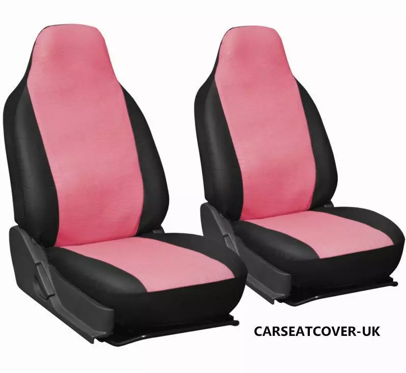 VW LUPO PINK BLACK Leatherette Car Seat Covers 2 x Fronts eBay