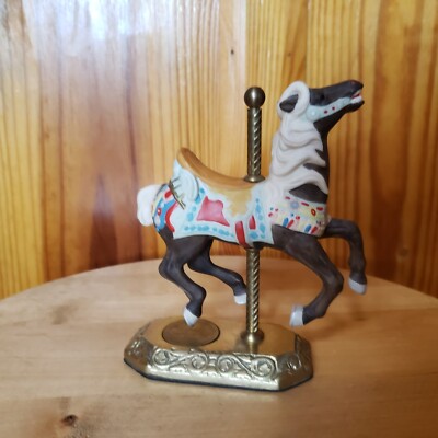 WILLITTS Ltd Ed Carousel Memories Americana Coll 55/9500 Brass Base Porcelain 