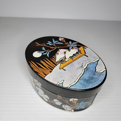 TCHIBO Kaffee / Coffee TIN Box Asian Winter Scene Vintage 