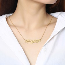 Personalized Custom Name Necklace Nameplate Letter Stainless Steel Pendant Gift
