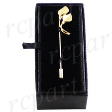 New in box Men's Suit brooch chest metal leaf shape Gold lapel pin formal prom