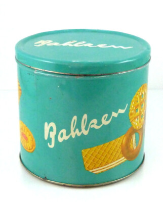 Vintage/Retro-Blechdose-Bahlsen-EXPRESS Keks- u. Waffelmischung D=14cm-H=12,5cm