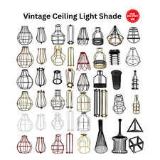 Vintage Industrial Ceiling Lightshade Metal Wire Cage Easy Fit Lamp Shade