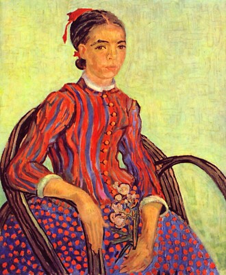 La Mousmé by Vincent Van Gogh Giclee Fine Art Print Reproduction on Canvas