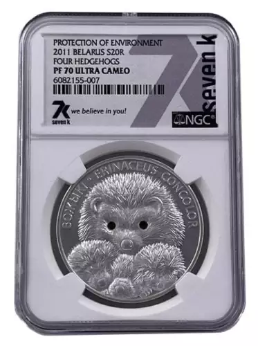 2011 Belarus Four Hedgehogs NGC PF70 Silver Coin