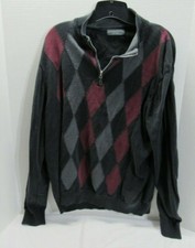 LYLE  SCOTT SCOTLAND MENS 1/4 ZIP LONG SLEEVE GRAY SWEATER SIZE LARGE