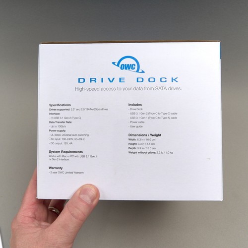 OWC Drive Dock USB-C Dual Drive Bay Solution USB 3.1 Gen 2 for Mac and PC NEW - Afbeelding 8 van 9