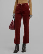 $265 A.P.C Women's Red Sailor Cropped Straight Corduroy Jeans Pants Size 25