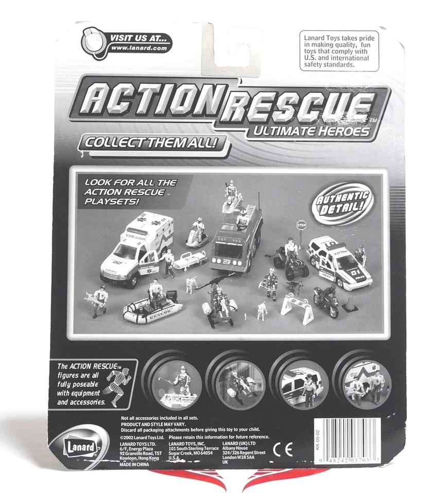Juego de acción de emergencia ACTION RESCUE Ultimate Heroes ALERTA MÉDICA 2002 Lanard sin usar, en caja Foto 2 de 3