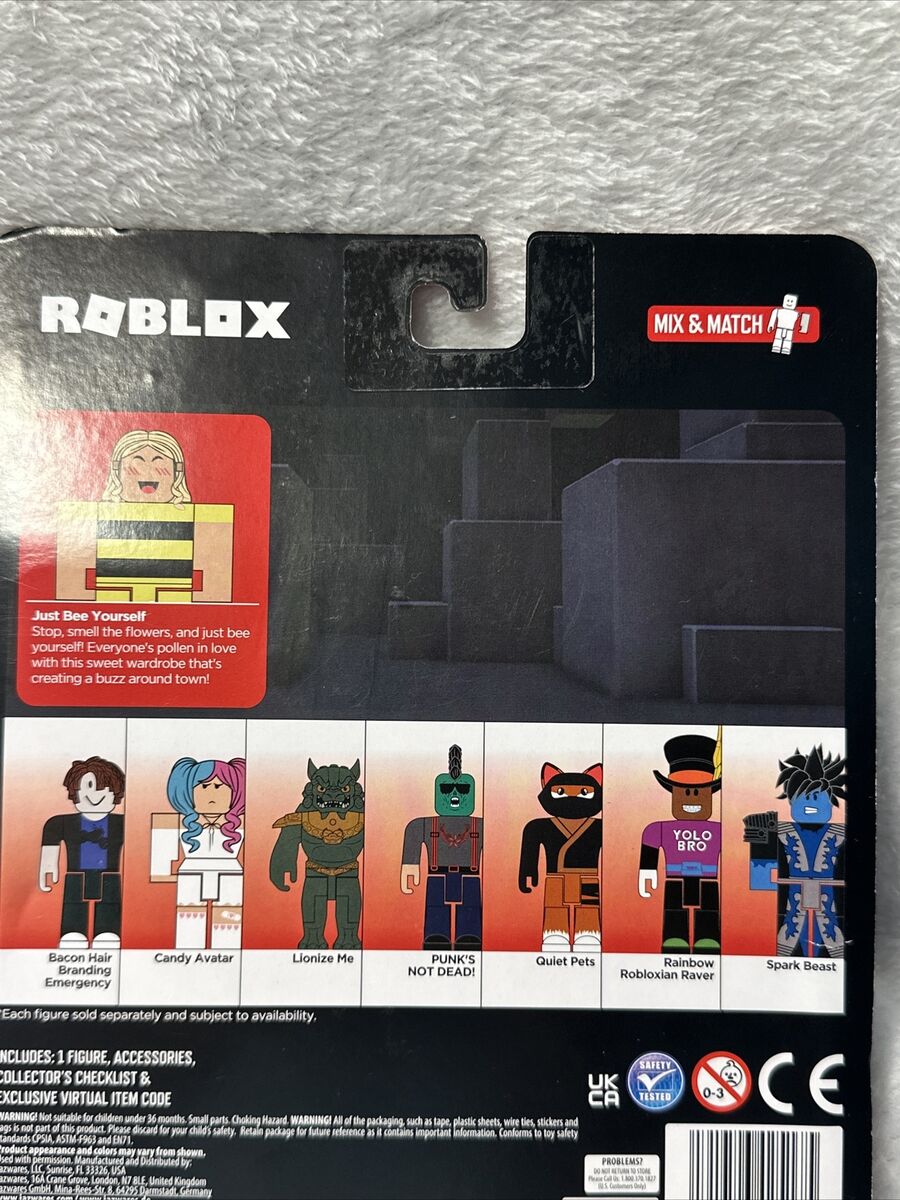 Roblox Avatar Shop BACON HAIR BRANDING EMERGENCY Toy Figure w/I HEART BACON  Code