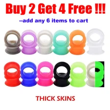 Pair-of-Thick-Ear Gauges Plugs-Soft Silicone Ear Flesh Tunnels-Ear Stretchers