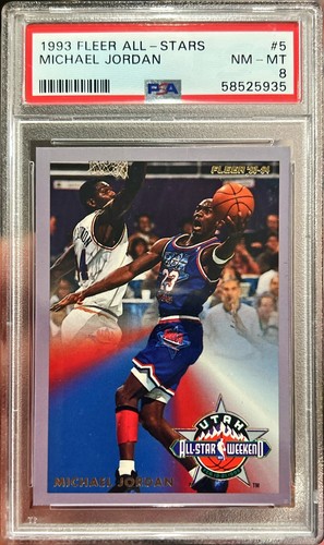 1993-94 Fleer Michael Jordan Utah All Star Weekend Card #5 PSA 8 NM-MT