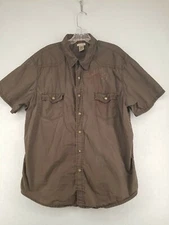 Arizona Jean Co Shirt Mens Sz XL Short Sleeve Casual Western Wear Pearl Snaps