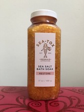 Bath  Body Works SEA-TOX SEA SALT BATH SOAK 17 oz RESTORE Large RARE Retired