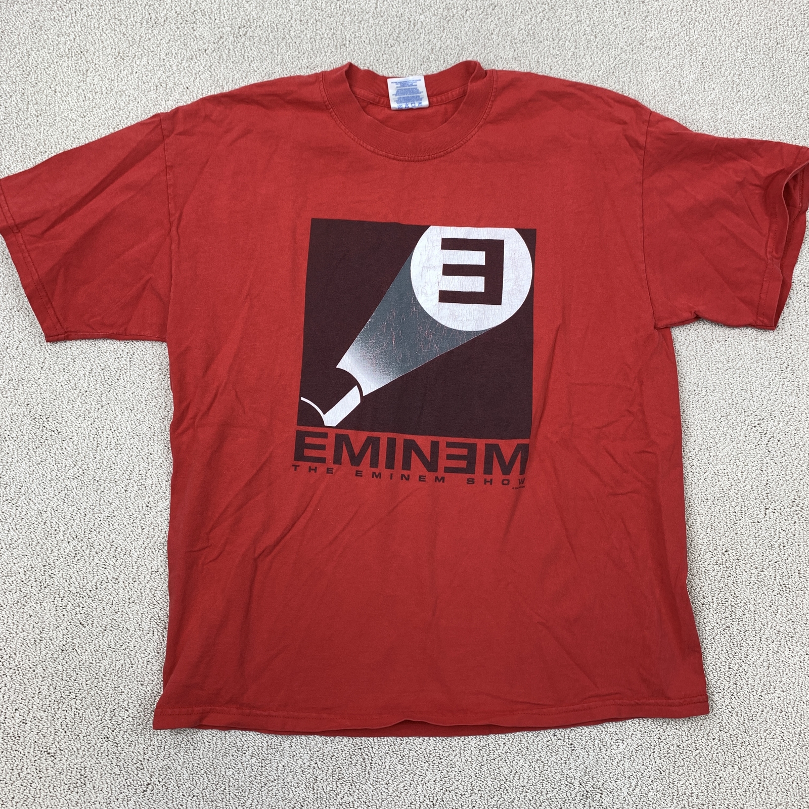 Vintage Eminem Show Graphic T-Shirt Men's Large Red 2002 Hip Hop Concert