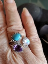 Colleen Lopez Silver 925 Moonstone, Turquoise...