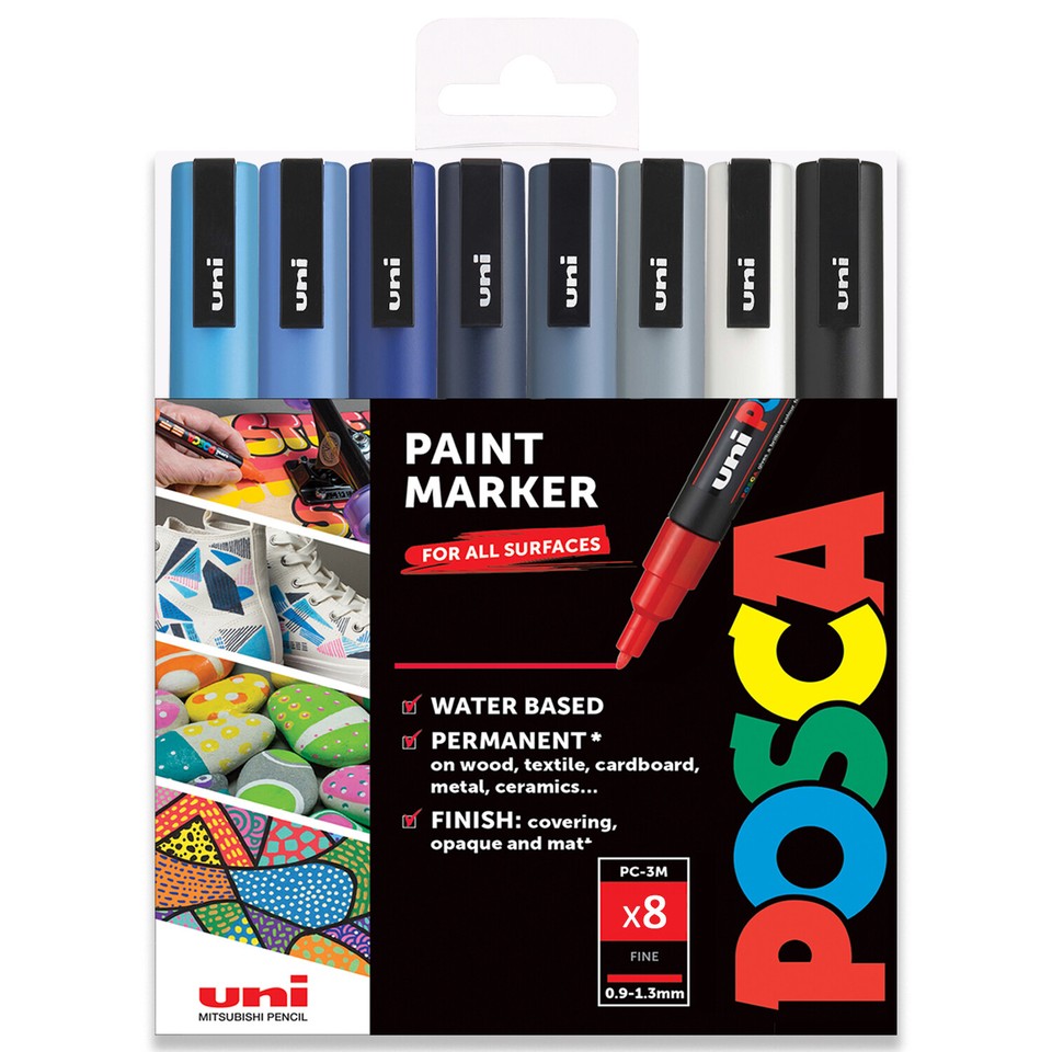 POSCA Paint Marker Gift Set Art Pens Waterproof Permanent Pen Metal Any