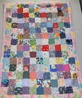 Handmade Baby Quilt Crib Blanket Pink Patchwork Butterflies Flowers 40"x29"