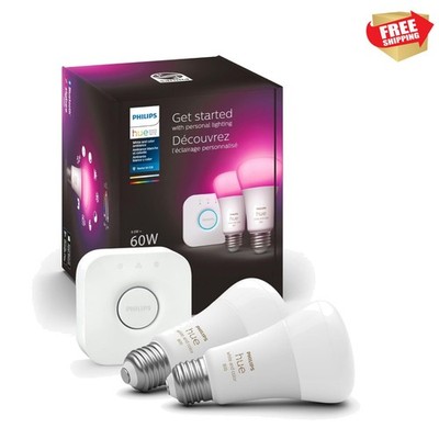 Transform Your Space: 9.5W Color Ambiance LED Bulbs with Hue Bridge Starter Kit