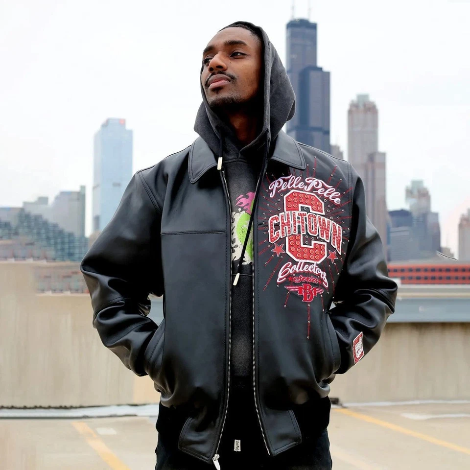 Pelle-Pelle X TB Para hombres Chi-Town Chaqueta de Cuero Pelle Pelle Para hombres Chaqueta de Cuero Foto 4 de 4