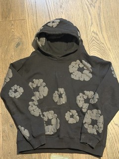 Denim Tears Cotton Wreath Hoodie Black Gray Puff Print Size Medium Barely Worn
