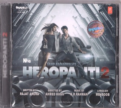 HEROPANTI 2 Bollywood Soundtrack CD A R Rahman  Tiger Shroff Nawazuddin Siddiqui