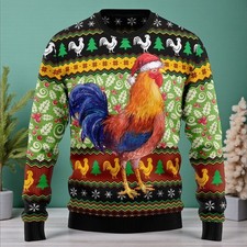 Chicken Cluck-ry Funny Rooster Ugly Sweater Unisex All Size S-5XL