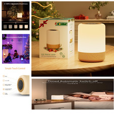 Touch Dimmbar Nachttischlampe USB Aufladbar Farbwechsel 4 Modi Warmes Still