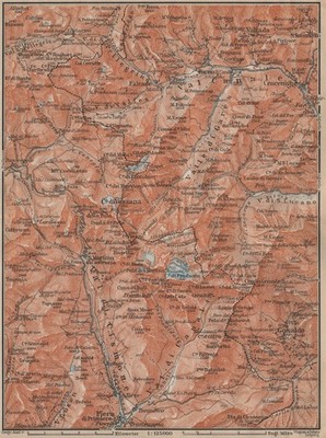 SAN MARTINO DI CASTROZZA. Paneveggio Trentino Fiero di Primero Gosaldo 1911 Karte