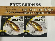 Lot of 2  Storm Arashi Rattling Vibe 2 3/4” 9/16oz RUSTY CRAW COLOR NIPS LURES