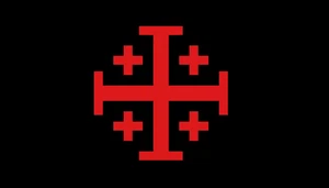 Jerusalem Templar Cross Flag Self Adhesive Sticker