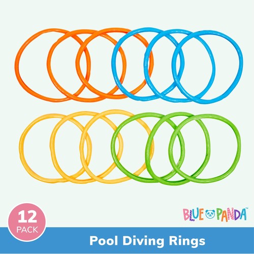 Paquete de 12 anillos multicolores de buceo para piscina juguetes para niños fiesta de verano 6,3 pulgadas - Imagen 8 de 10
