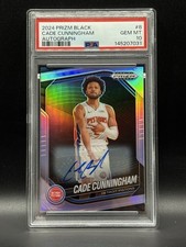 2024 PANINI PRIZM BLACK CADE CUNNINGHAM AUTO PSA 10 📈 ICONIC SP‼️