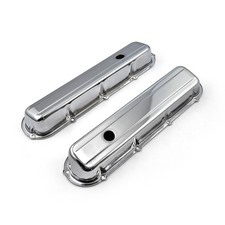 Cadillac 368 425 500 1968-84 Chrome Steel Valve Covers - Short W Hole Cadillac 368 425 500 1968-84 Chrome Steel Valve Covers - Short W Hole