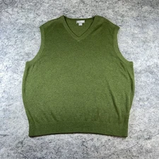 Daniel Cremieux Grandpa Sweater Vest Men's 2XL Green Supima Cotton Preppy Soft