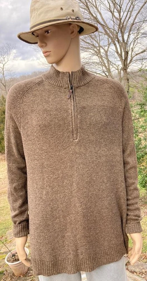 Smartwool 1/2 Zip  Sweater Men's X Large Heather Brown - Image 2 of 4