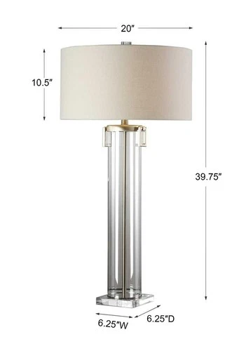 UTTERMOST 27731 MONETTE CLEAR ACRYLIC CYLINDER TABLE LAMP THICK CRYSTAL FOOT - Picture 3 of 3
