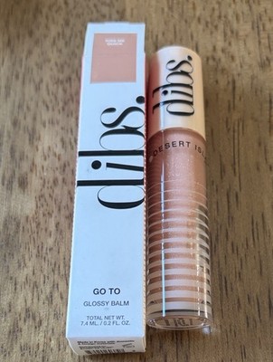 Dibs Beauty Go To Glossy Balm Peachy Nude Shimmer Kiss Me Quick NIB 7.4 ML