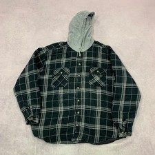 Vintage Overshirt Shacket checked patterned long sleeve thick shirt jacket Men s