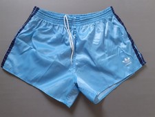 VINTAGE 80s 80s ADIDAS Glanz Nylon Soccer Shorts D7 L China Light Blue