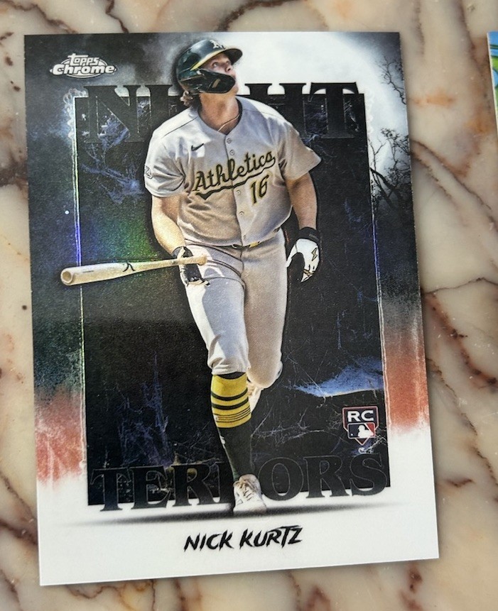 Nick Kurtz 2025 Topps Chrome Update Night Terrors RC Athletics Rookie