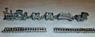 Vintage Die Cast Metal Miniature Pewter Railroad Locomotive lot 7 2tracks- 5cars — photo 1