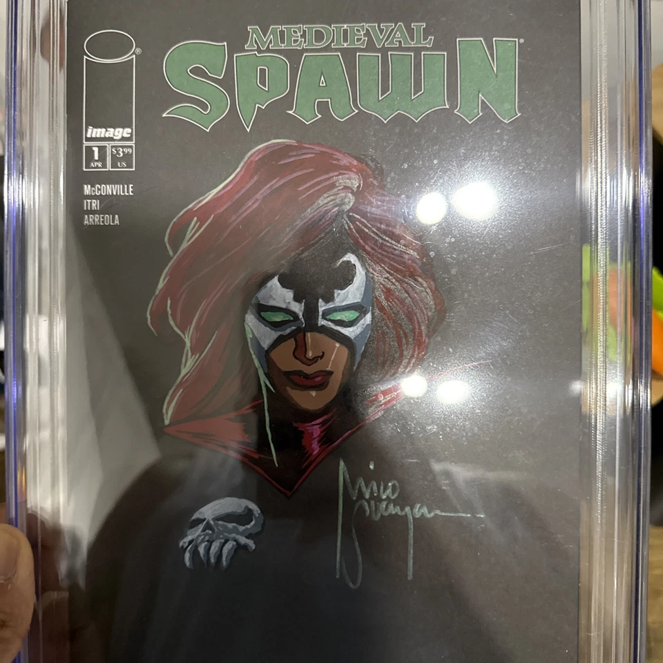 Boceto en blanco y firma CGC 9.8 Mico Suayan - Variante Medieval Spawn #1 Foto 4 de 4