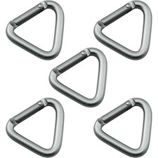5PCS Gun Black Triangle Keychain Clip, 54mm Brushed Aluminum Alloy Snap Hook for