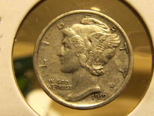 Almost uncirculated 1919-S Mercury dime ... very tough to find  ( item #5F019D )