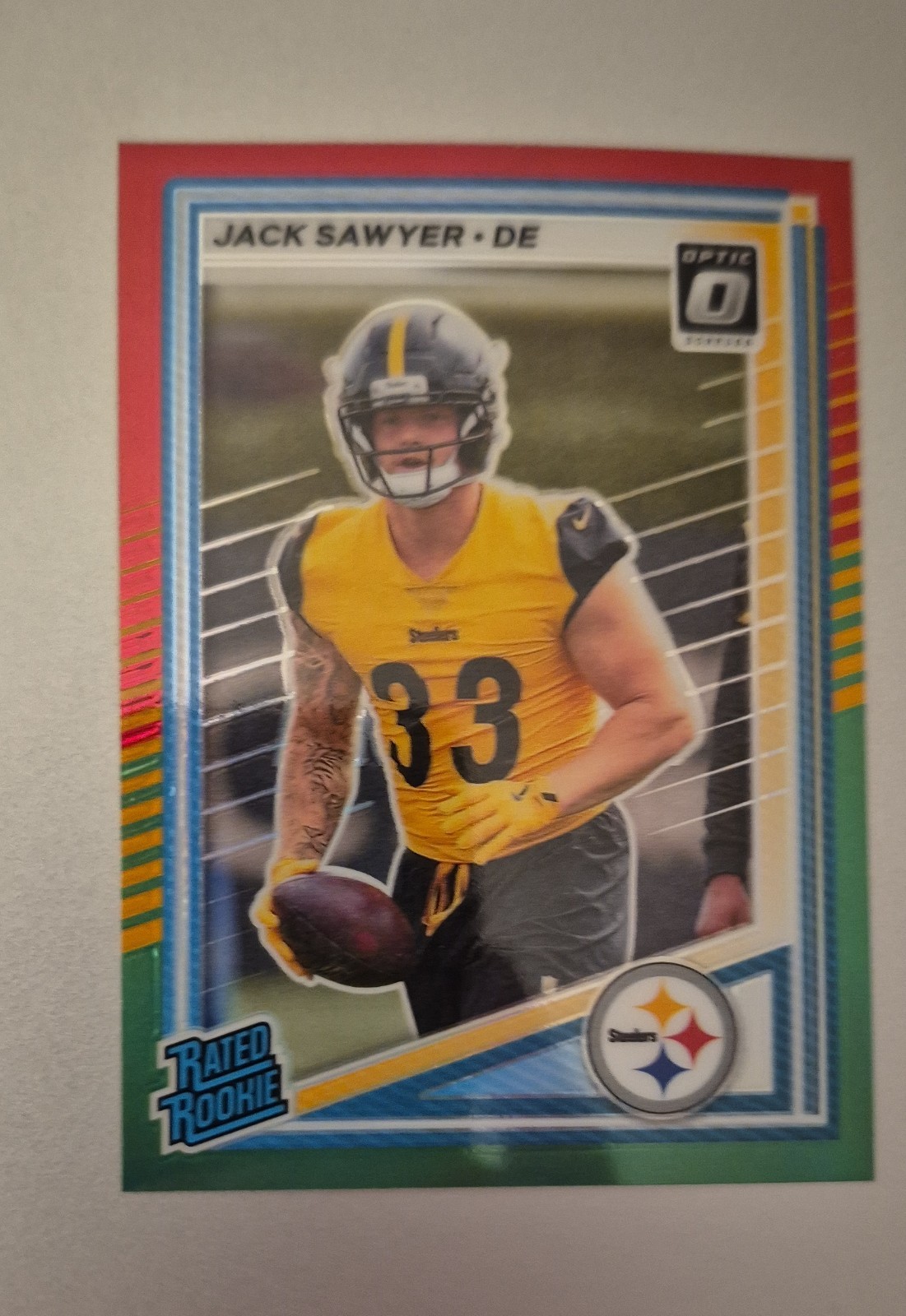 2025 Panini Donruss - Rated Rookie Jack Sawyer #390 Optic Preview Red & Green